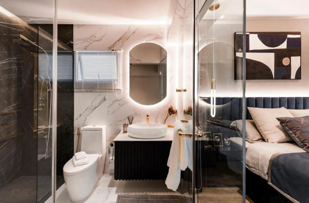 bản vẽ phòng ngủ có toilet