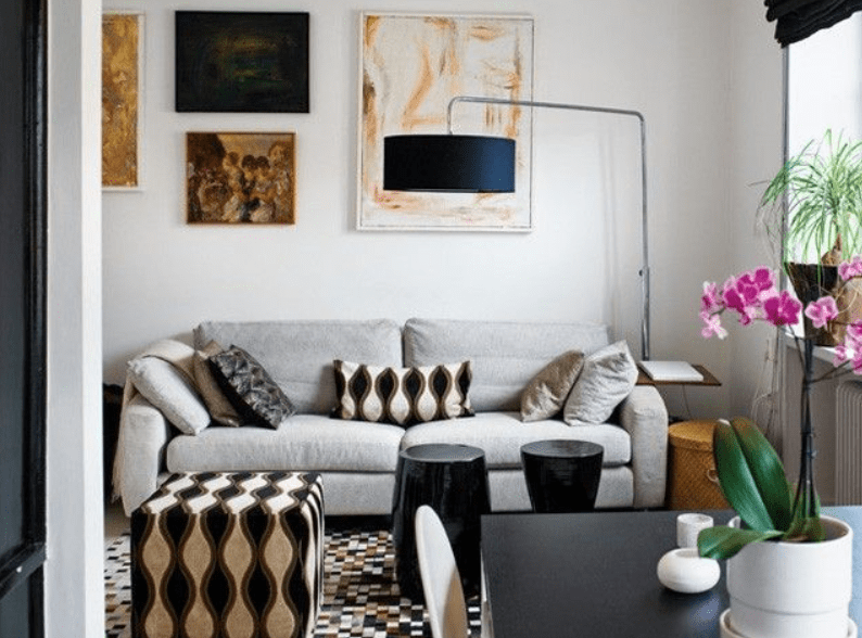Phòng khách nhà 3 tầng 40m2