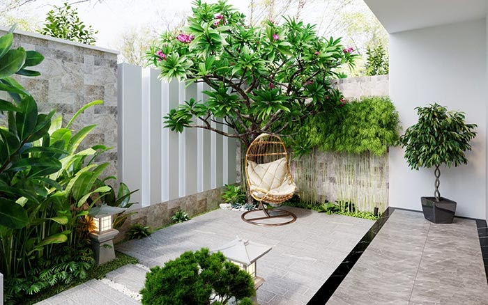 Sân vườn sau nhà ống 