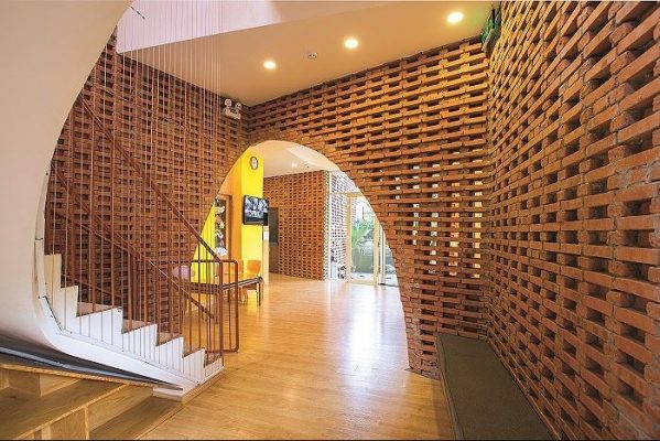 mẫu xây nhà gạch không tô