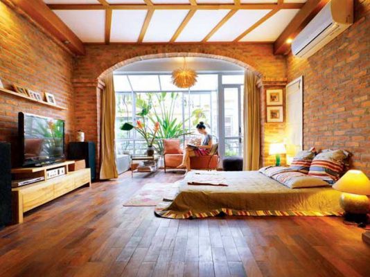 mẫu xây nhà gạch không tô