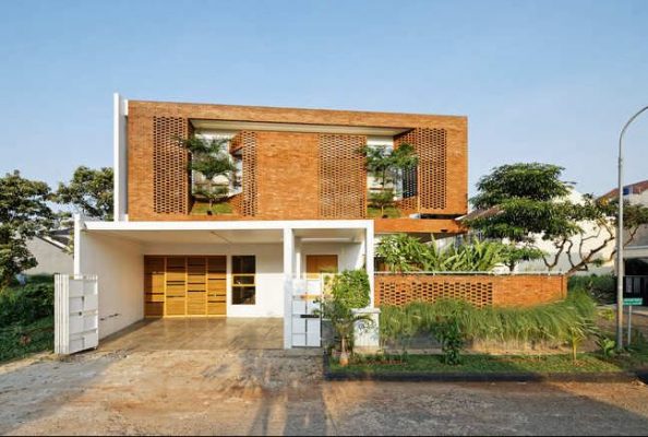 mẫu xây nhà gạch không tô