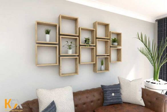 ô trang trí âm tường phòng khách