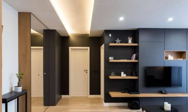 ô trang trí âm tường phòng khách