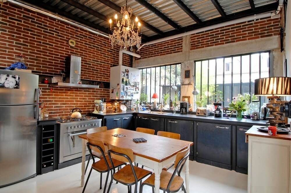 phòng bếp nhà cấp 4 xây gạch mộc