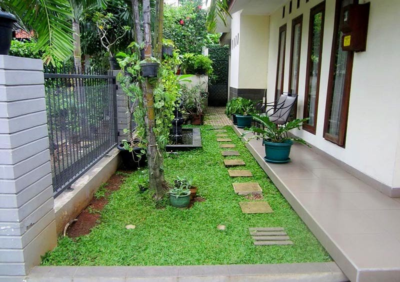 Sân vườn cạnh nhà ống 