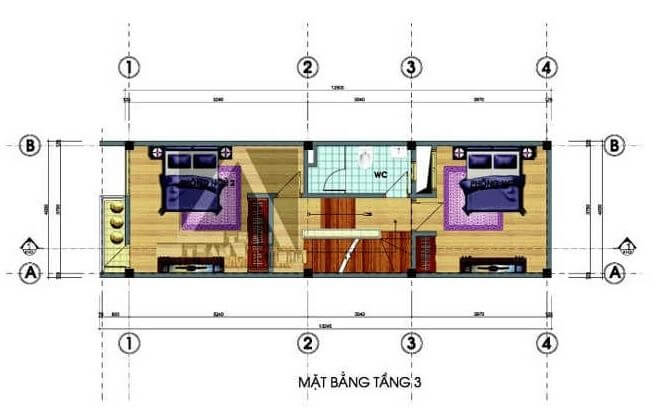 thiết kế nhà nhỏ 20m2 4 tầng