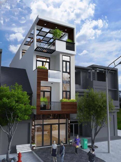 thiết kế nhà nhỏ 20m2 4 tầng