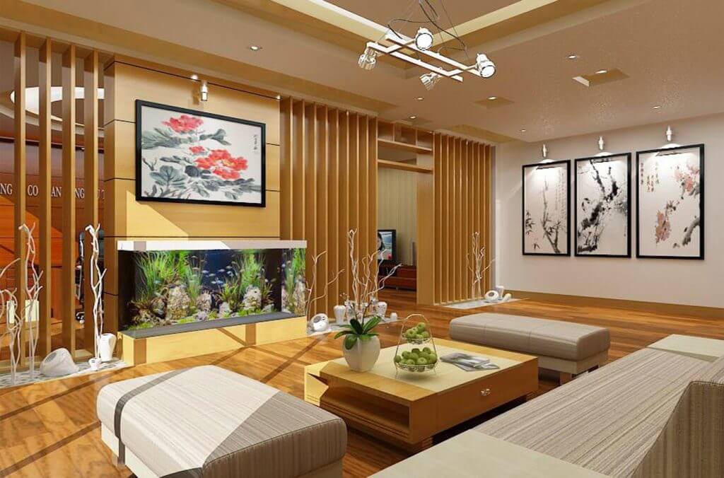 ốp gỗ phòng khách