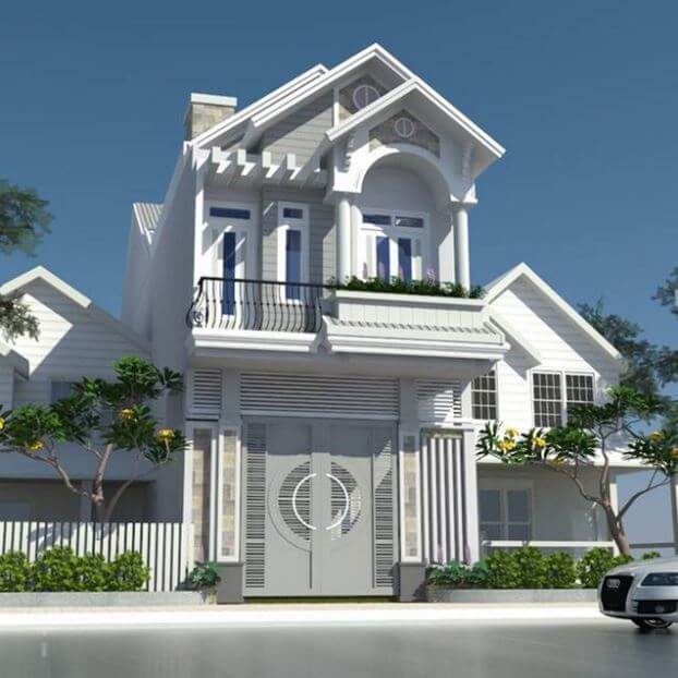 nhà ống 2 tầng mái thái mặt tiền 5m