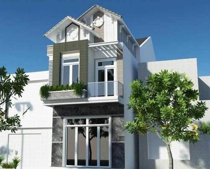 nhà ống 2 tầng mái thái mặt tiền 5m