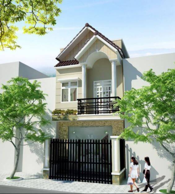 nhà ống 2 tầng mái thái mặt tiền 5m