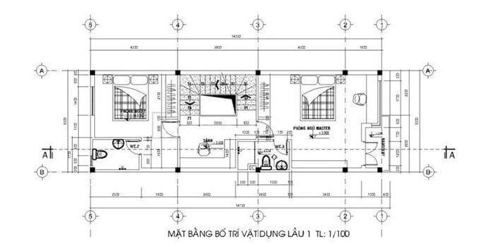 nhà ống 2 tầng mái thái mặt tiền 5m