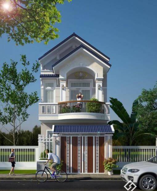 nhà ống 2 tầng mái thái mặt tiền 5m