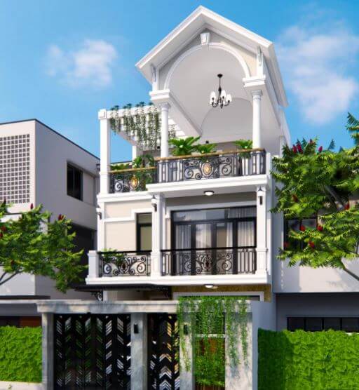 nhà ống tân cổ điển 2 tầng
