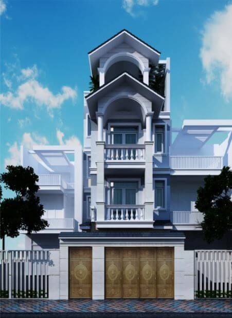 nhà ống tân cổ điển 2 tầng