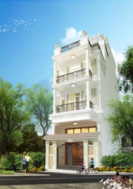 nhà ống tân cổ điển 2 tầng