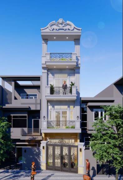 nhà ống tân cổ điển 2 tầng