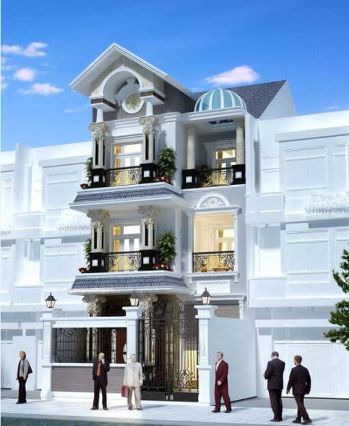 nhà ống tân cổ điển 2 tầng