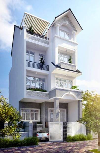 nhà ống tân cổ điển 2 tầng