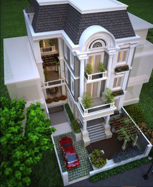 nhà ống tân cổ điển 2 tầng