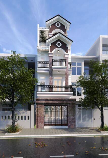 nhà ống tân cổ điển 2 tầng