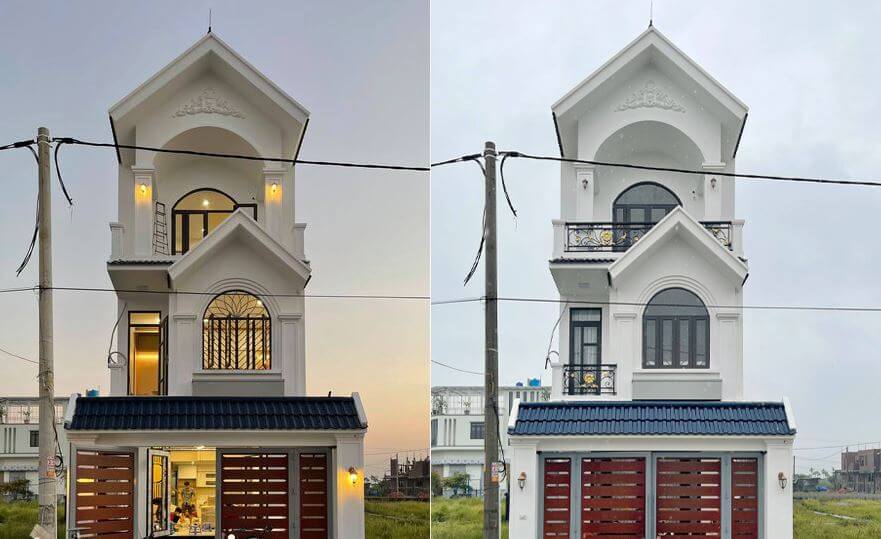 nhà ống tân cổ điển 2 tầng