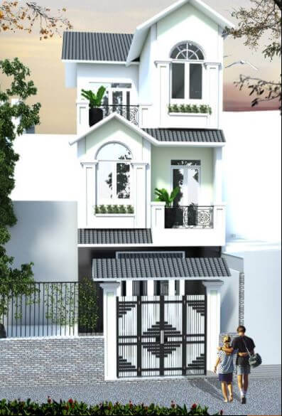 nhà ống tân cổ điển 2 tầng