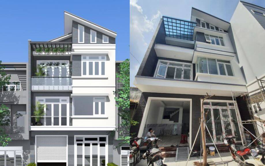 nhà ống tân cổ điển 2 tầng
