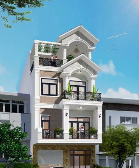 nhà ống tân cổ điển 2 tầng