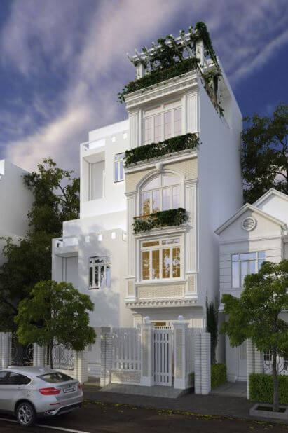 nhà ống tân cổ điển 2 tầng