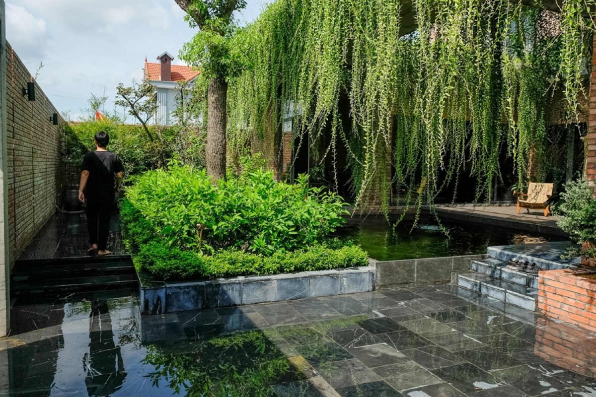 nhà vườn gạch mộc