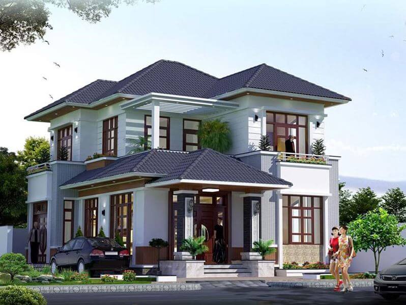 nhà hai tầng mái Nhật