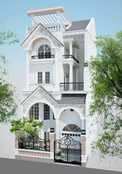 nhà ống 3 tầng kiểu Pháp