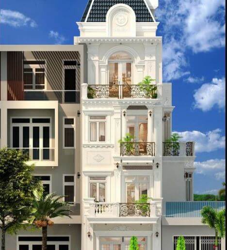nhà ống 3 tầng kiểu Pháp