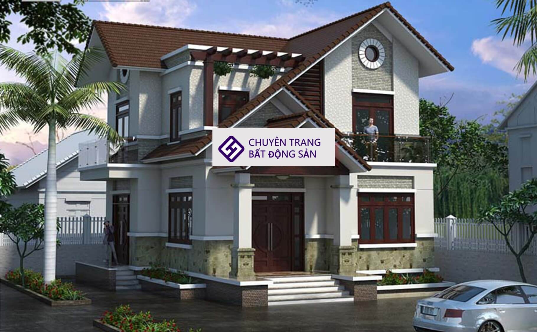 trang trí mặt tiền nhà vuông