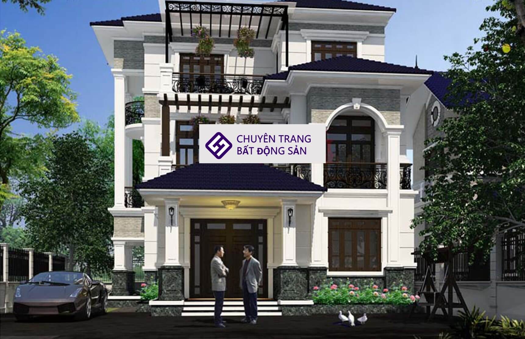 trang trí mặt tiền nhà vuông