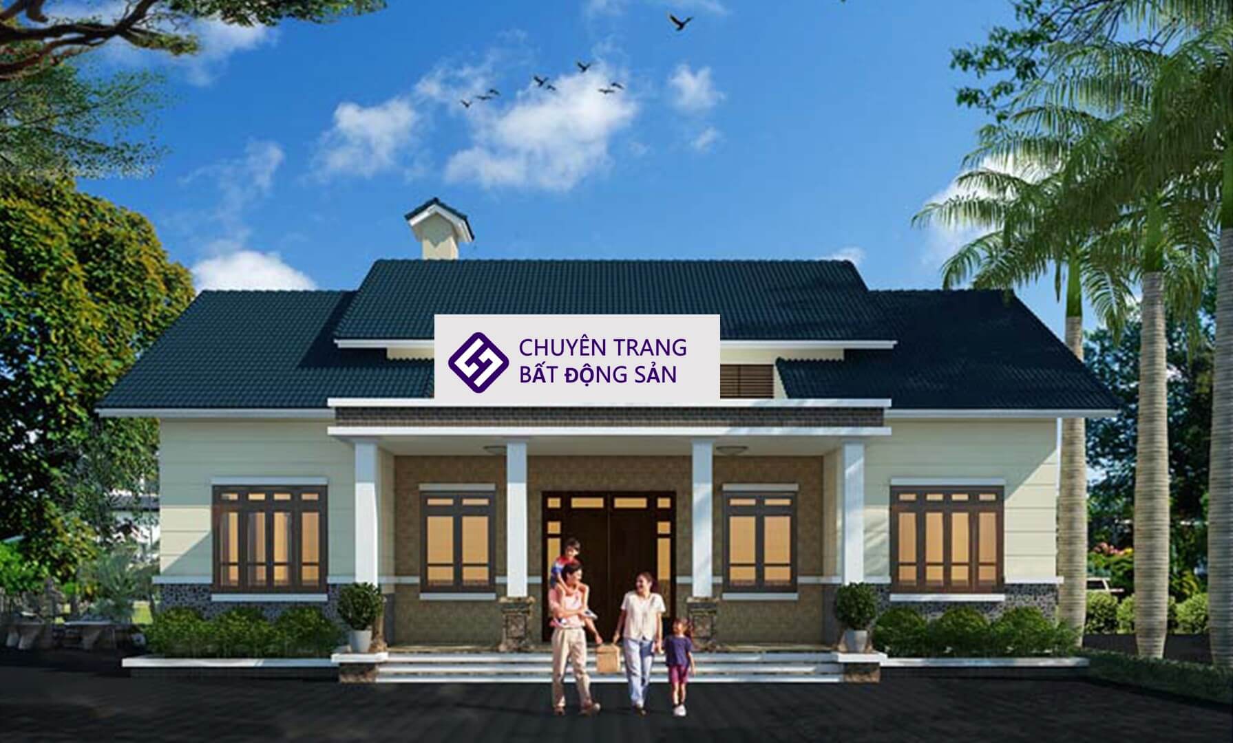 trang trí mặt tiền nhà vuông
