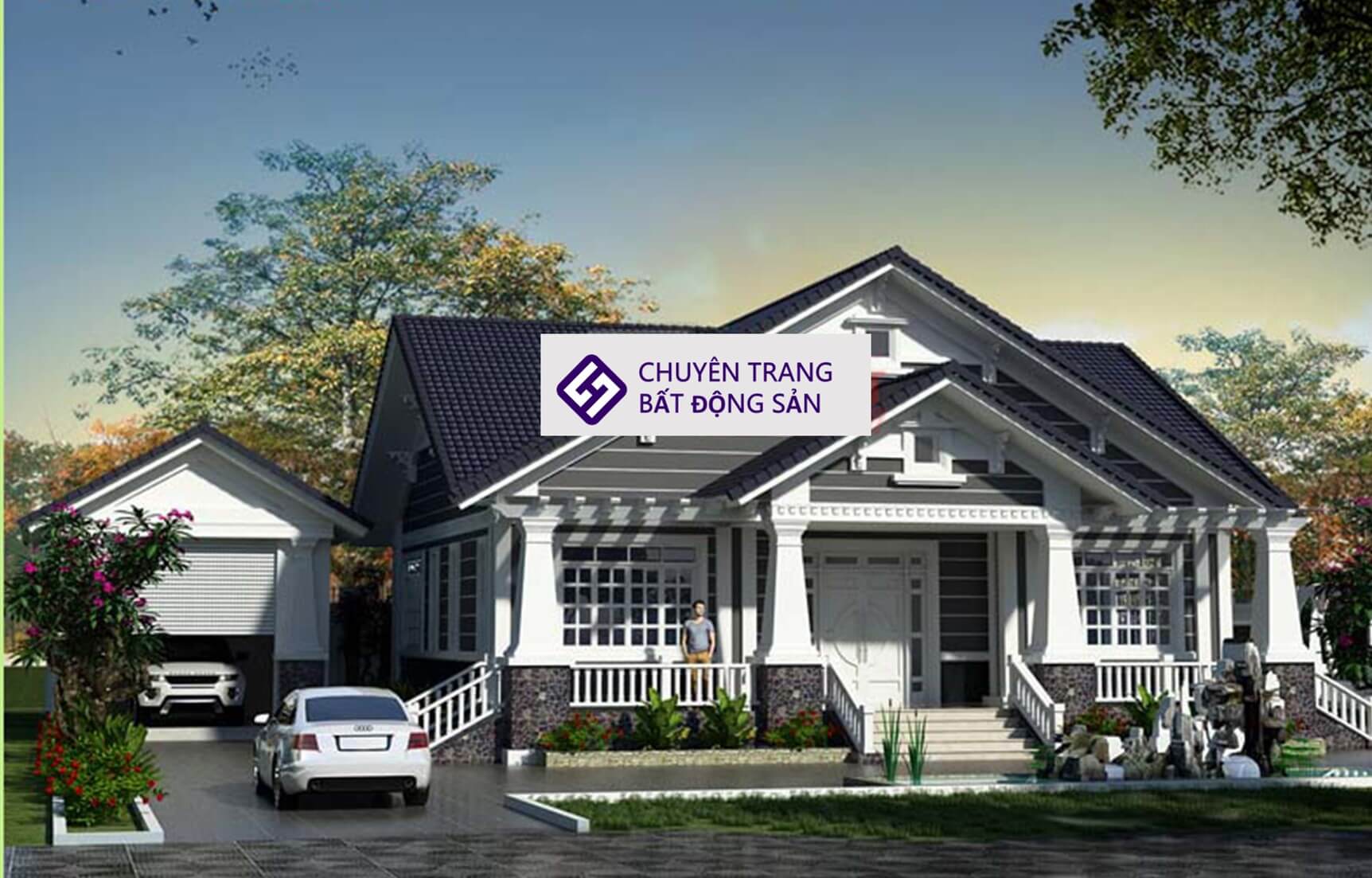 trang trí mặt tiền nhà vuông