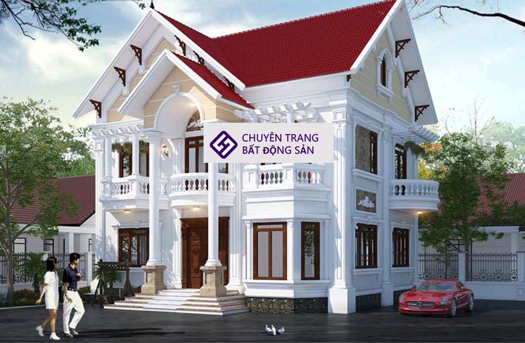trang trí mặt tiền nhà vuông