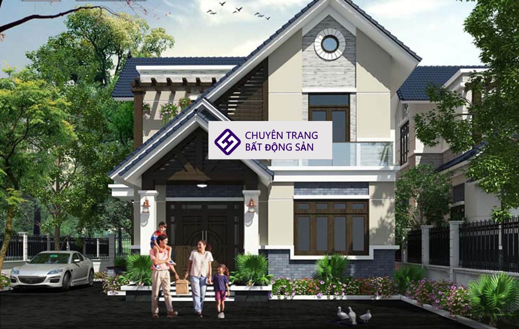 trang trí mặt tiền nhà vuông