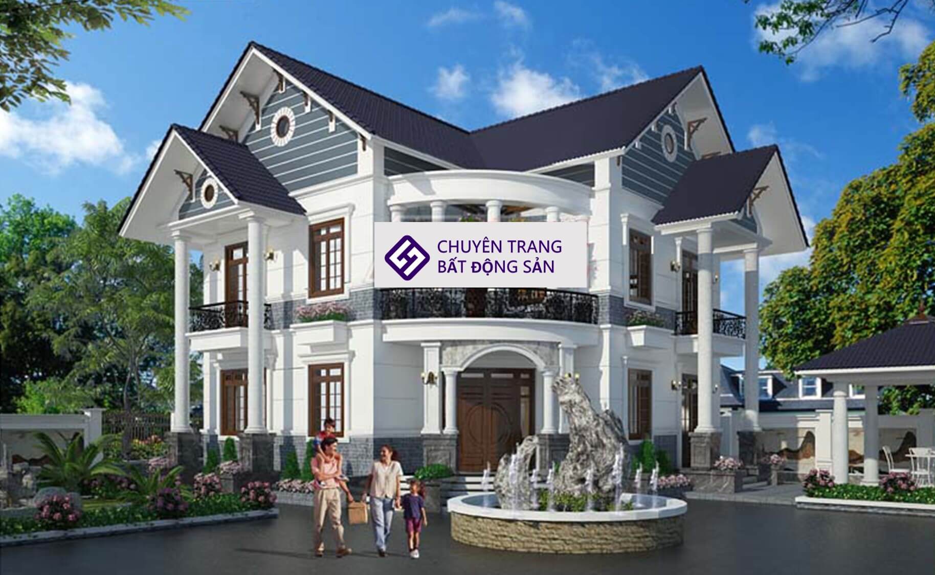 trang trí mặt tiền nhà vuông