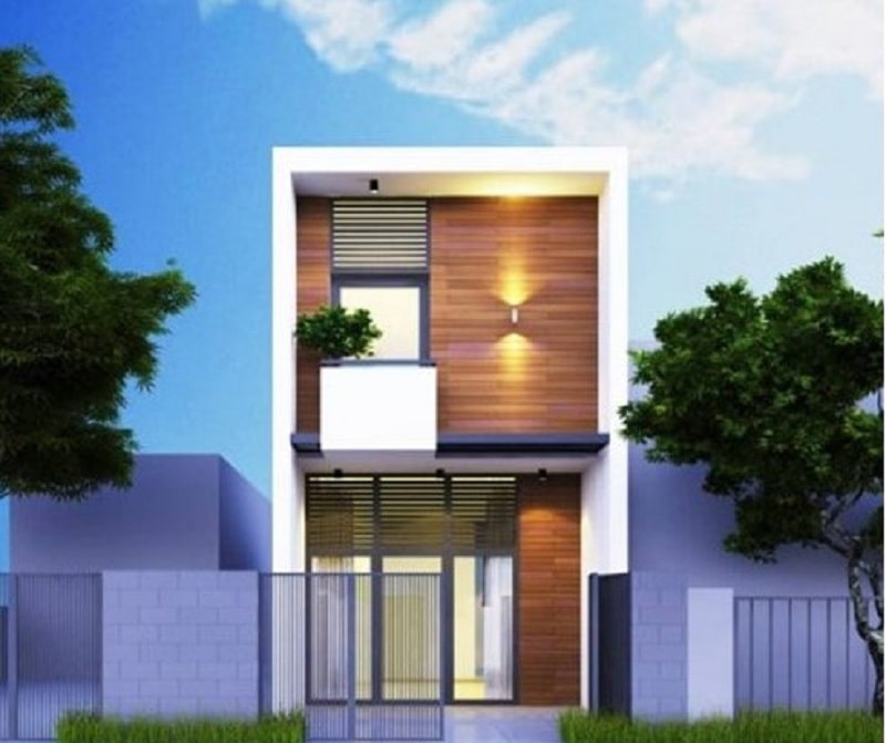 Mẫu nhà 2 tầng mái bằng hiện đại