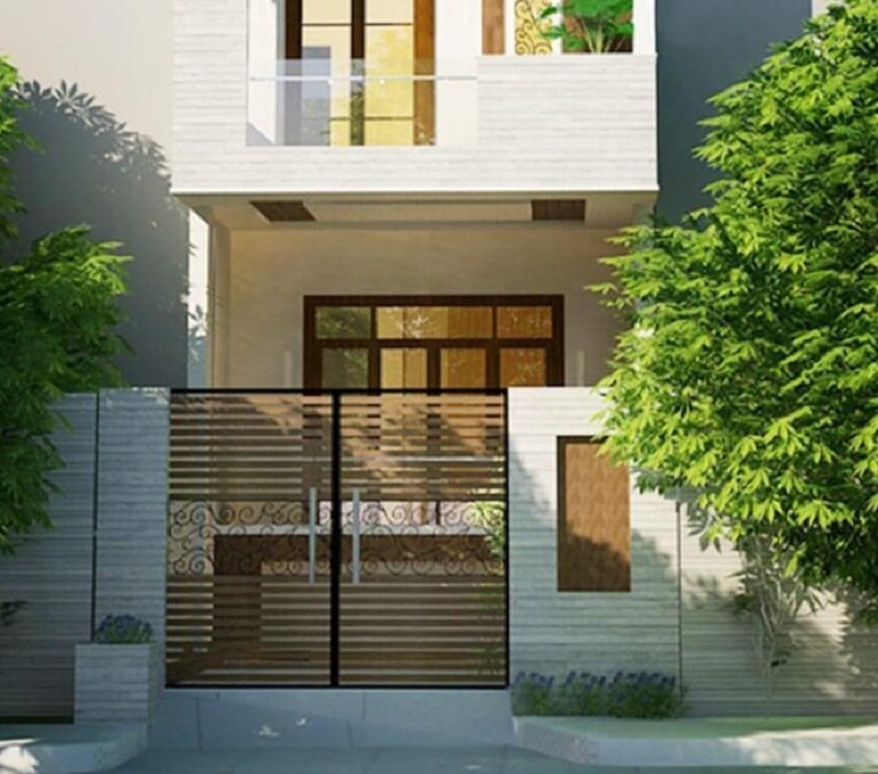 Mẫu nhà 2 tầng mái bằng hiện đại