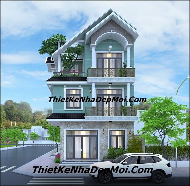 nhà góc 2 tầng