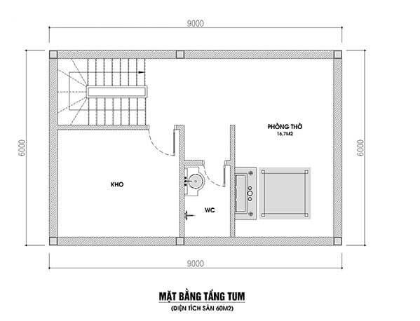 mẫu nhà 2 tầng 1 tum mái Thái đẹp