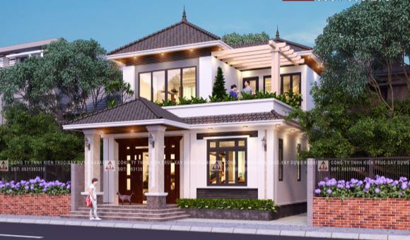 mẫu nhà hai tầng mái Nhật