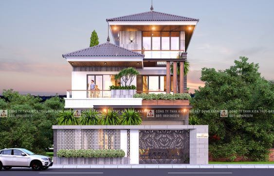 mẫu nhà hai tầng mái Nhật