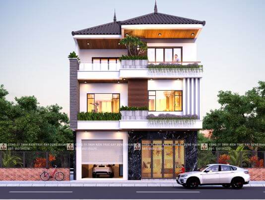 mẫu nhà hai tầng mái Nhật