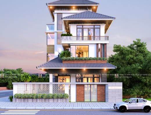 mẫu nhà hai tầng mái Nhật